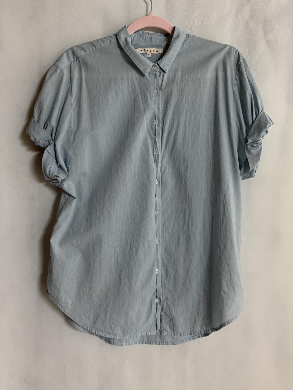 Xirena Blue Cotton Button Down Shirt Size S